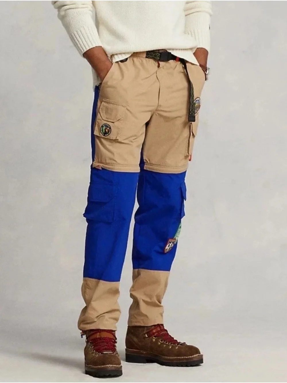 POLO RALPH LAUREN CONVERTIBLE WATER-RESISTANT WINDBREAKER PANTS TO SHORTS LARGE
